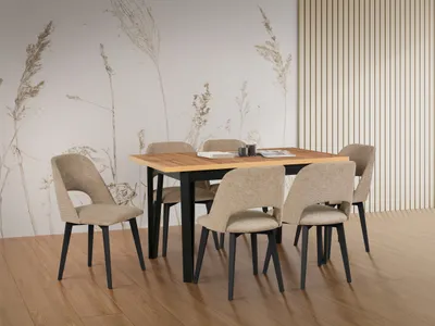 Produktbild von Esszimmer-Set 6x "Monti 4" Stühle + "Ikon 5" Tisch