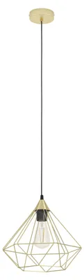 Image de Suspension à 1 flamme HxØ 110x32,5 cm laiton/brossé