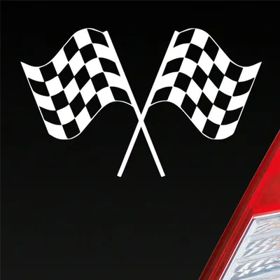 Produktbild von Auto Aufkleber Sieger Fahne Gewinner Ziel Racing 15x10 cm Weiss Glanz Sticker Heckscheibenaufkleber
