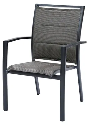 Image de Fauteuil Modulo structure aluminium grise et assise textilène grise