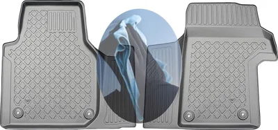 Produktbild von Z522024 TPE-Gummifußmatten kompatibel mit  VW Crafter  2 SY/SZ Lieferwagen 2-/3-Sitzer 2017- 1. Sitzreihe, sowohl für Kurzversion wie für Langversion geeignet