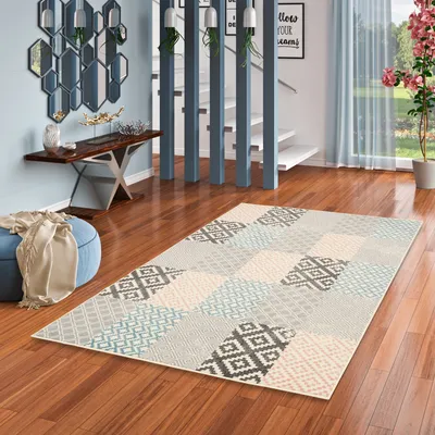Produktbild von Designer Teppich Passion Pastell Patchwork Beige, Größe:80x150 cm