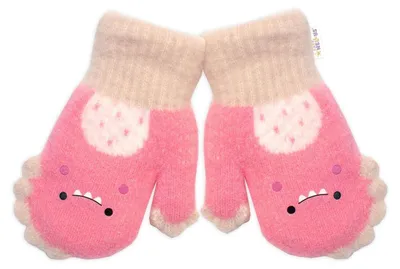 Immagine prodotto di Guanti invernali con pelliccia Dino, Baby Nellys, rosa, 104/110