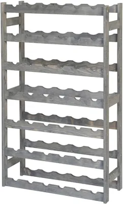 Produktbild von STOLMAK Weinregal aus Holz für 42 Flaschen Grau Kiefernholz 63x102x25 cm Flaschenregal Weinschrank Weinständer Flaschenhalter Kellerregal