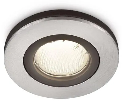 Produktbild von Philips myLiving Einbauspot 596554816, Einbaustrahler, GU10, 1 Glühbirne(n), Fluoreszierend, 2700 K, Aluminium