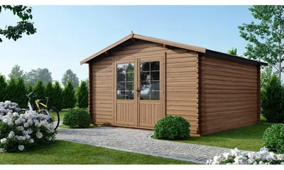 Immagine prodotto di Casetta da giardino in legno - 15.2m2 - 3.9x3.9m - impregnata - 34mm - colore: marrone