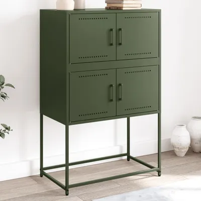 Zdjęcie produktu dla vidaXL Kredens oliwkowozielony 68,5x38,5x107 cm stalowy