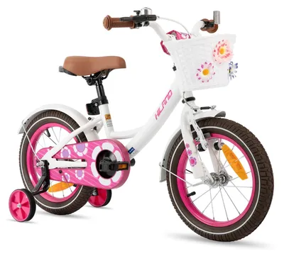 Produktbild von Mädchenfahrrad mit Korb und Stützrädern 12 Zoll