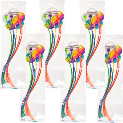 Produktbild von 36 Stück TE-Trend Bunte Haarsträhnen Kinder Mädchen Neon Extensions Clip Haarteil Geflochten Regenbogenfarben Mehrfarbig