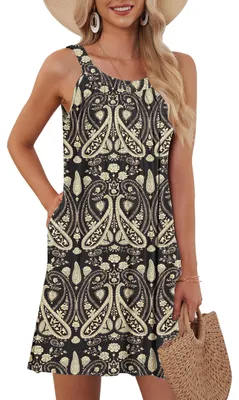 Productafbeelding van Zomerse Halterjurk met Mouwen - Bohemian Bloemen
