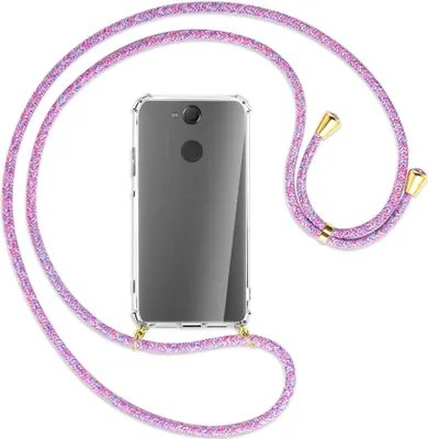 Produktbild von Handykette Backcover-Schutzhülle mit Band (Metall goldfarben) für Sony Xperia XA2 - schwarz/gold