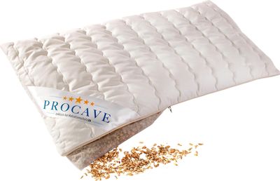 PROCAVE Dinkelkissen in 40x80 cm mit waschbarem Bezug aus Baumwolle -   Germany