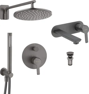 Produktbild von Badezimmer Armaturen Set DEANTE-30 in titanium