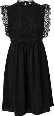 Produktbild von s.Oliver leichtes kurzes Damenkleid mit zarter Spitze und eleganten Raffungen