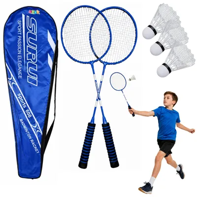 Immagine prodotto di Set Racchette Badminton 3 Volani Cover Blu