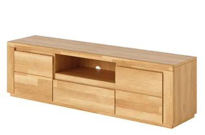 Produktbild von TV Lowboard 160 cm Kernbuche Massivholz-Front 1 Schublade Kabeldurchlass geölt