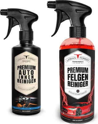 Produktbild von Auto Reiniger SPARSET | Premium Auto Innenreiniger (500ml) + Felgenreiniger für verchromte & Matte Felgen (1000ml) URBAN Forest