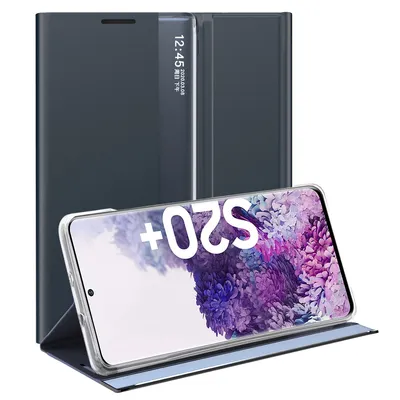 Obrázek produktu pro Galaxy S20 Plus Pouzdro, Slim Flip Kožené Pouzdro s Okénkem a Stojánkem pro Samsung Galaxy S20 Plus Námořnická modrá