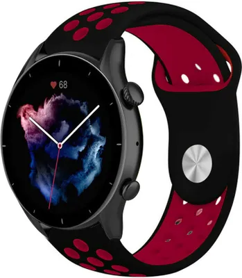 Produktbild von Strap-it Amazfit GTR 3 (Pro) Sportarmband (Schwarz/Rot)