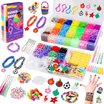 Zdjęcie produktu dla Zestaw gumek do плетения Loom Bands, zawierający ponad 10 000 gumek i narzędzi