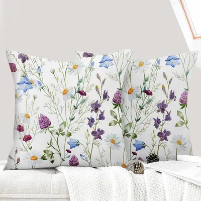 Obrázok produktu pre Povlaky na vankúše 45x45 cm, 2 kusy, kvetinové, dekoratívne, pre obývačku a spálňu