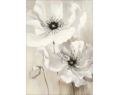 Produktbild von Leinwandbild Original Black-White Colored Flowers II 70x100 cm