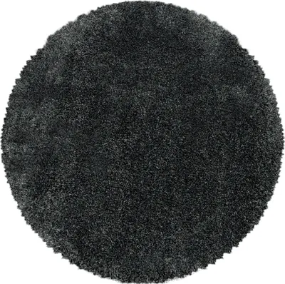 Produktbild von Teppich Wohnzimmer Hochflor Grau 80x80 Rund Unicolor - Einfarbig aus Polyester