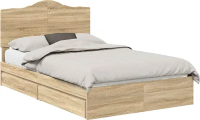 Image de Lit de Rangement Chêne Sonoma 135 x 190 cm Bois d'ingénierie