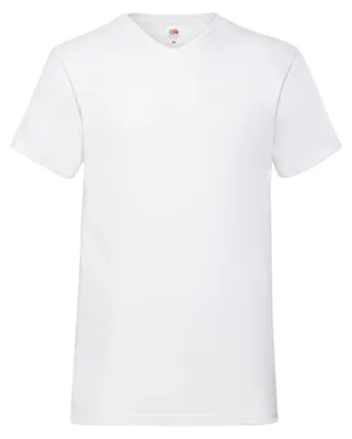 Image de Fruit of the Loom - T-shirt « Valueweight » à col en V pour hommes/femmes Unie LT2363 (XL) (Blanc)