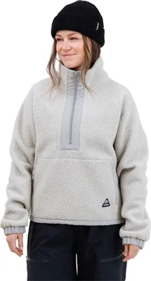 Produktbild von Jones Campfire Recycled Sherpa Halbreißverschluss-sweatshirt Grau S Damen Grau S