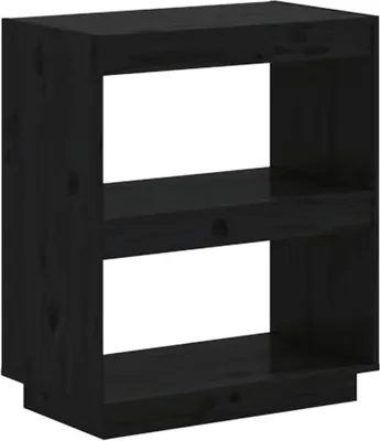 Obrázek produktu pro vidaXL Knihovna černá 60x35x71 cm Masivní borovicové dřevo