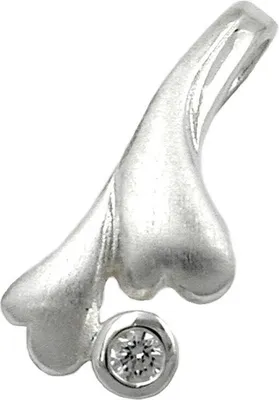 Produktbild von Anhänger Silberanhänger 2 Herzen Zirkonia matt 925 Silber Damen