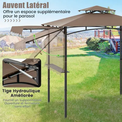 Produktbild von Robuste Grillüberdachung mit Seitentischen und Metallrahmen