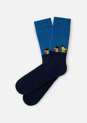 Produktbild von BeSocks blaue Bio-Baumwollsocken - Sesamstrasse Ernie und Bert, Größe 36-40