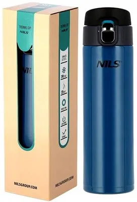 Produktbild von Thermobecher NILS 500 ML Blau Edelstahl mit Öffnungsblockade