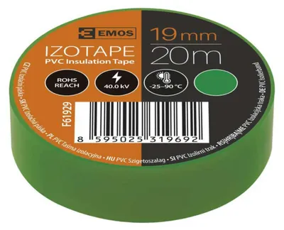 Produktbild von Emos PVC-Isolierband 19 mm / 20 m grün 10 Stück 2001192090