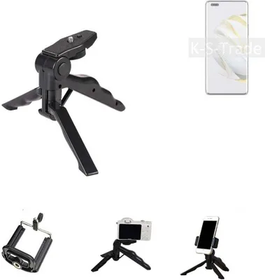 Produktbild von K-S-Trade Stativ Tisch-Ständer Dreibein Handy-Stativ Ständer kompatibel mit Huawei nova 10 Pro Mini-Stativ Smartphone Tripod Handy-Stativ aus