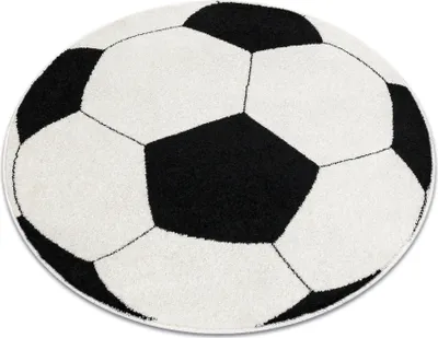 Produktbild von Koberec SILVER kulatý PIŁKA fotbal černobílý Černá kruh PRŮMĚR 120 cm