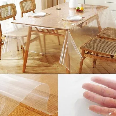 Productafbeelding van Famanu Tafelkleed Transparant - Hoogwaardige, onderhoudsvriendelijke PVC tafelbeschermer, 140 x 220 cm