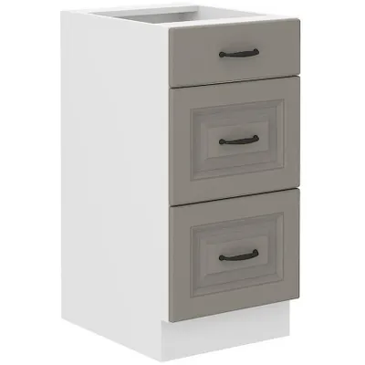 Zdjęcie produktu dla Szafka kuchenna z szufladami SOPHIA – szerokość 40 cm, jasnoszara/biała