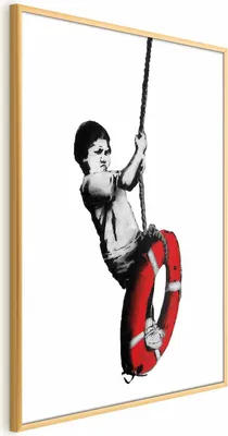 Immagine prodotto di Poster Banksy: Boy 29,7x42 cm con cornice dorata senza margini