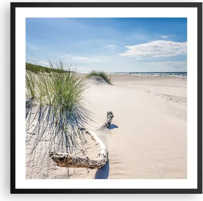 Produktbild von Gerahmtes Poster - Schwarzer Rahmen - Mrzezyno Strand Meer - 60x60 cm - Wand Bild - Wanddeko - Wandbilder - Kunstposter - Wandposter - Bilderrahmen - Bilder - Kunstdruck - Wandbild - P2BAC60x60-4281