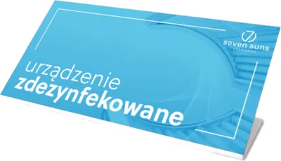 Obrázek produktu pro Značka 7suns "Zařízení dezinfikováno" pro solárium