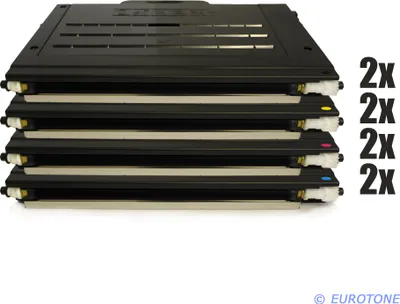 Produktbild von 8x Eurotone Toner Alternative für Samsung CLP-500D7K Black Schwarz / CLP-500D5C Blau Cyan / CLP-500D5M Rot Magenta / CLP-500D5Y Gelb Yellow