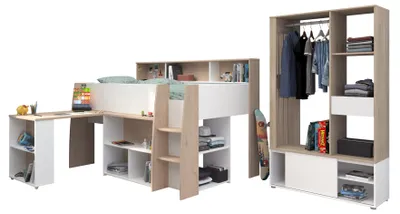 Produktbild von Lucas 11 Hochbett mit integriertem Kleiderschrank