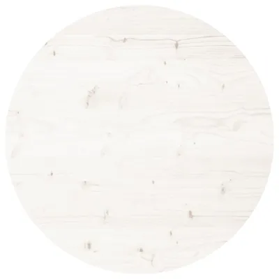 Image de Dessus de table rond blanc Ø60x3 cm bois de pin massif