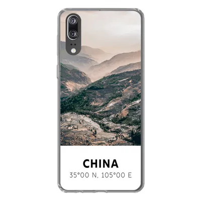 Produktbild von MuchoWow® Handyhülle Schutzhülle Hülle für Huawei P20 China - Berge - Asien - Sommer Silikon Softcase Handy Hülle - Hardcover