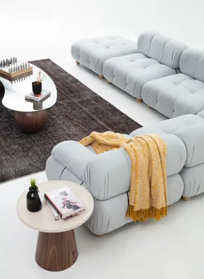 Produktbild von Ecksofa Sofa Stoff Wohnzimmer Sofas Eck Grau Modern Polyester Design