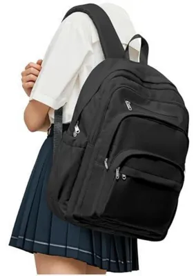 Produktbild von Schulrucksack Teenager Mädchen Wasserdicht Leicht Damen Schwarz 35x48x17cm Polyester