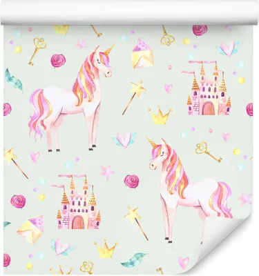 Obrázok produktu pre 10m VLIES WALLPAPER rolka detská izba Einhürner Schlüsser magické hviezdy XXL